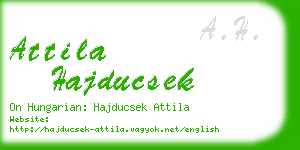 attila hajducsek business card